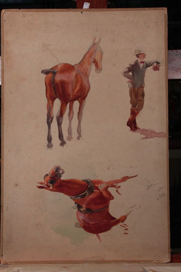 Null Odette DURAND (1885-1972) dite DETT

"Étude sur le cheval"

Feuille maroufl&hellip;