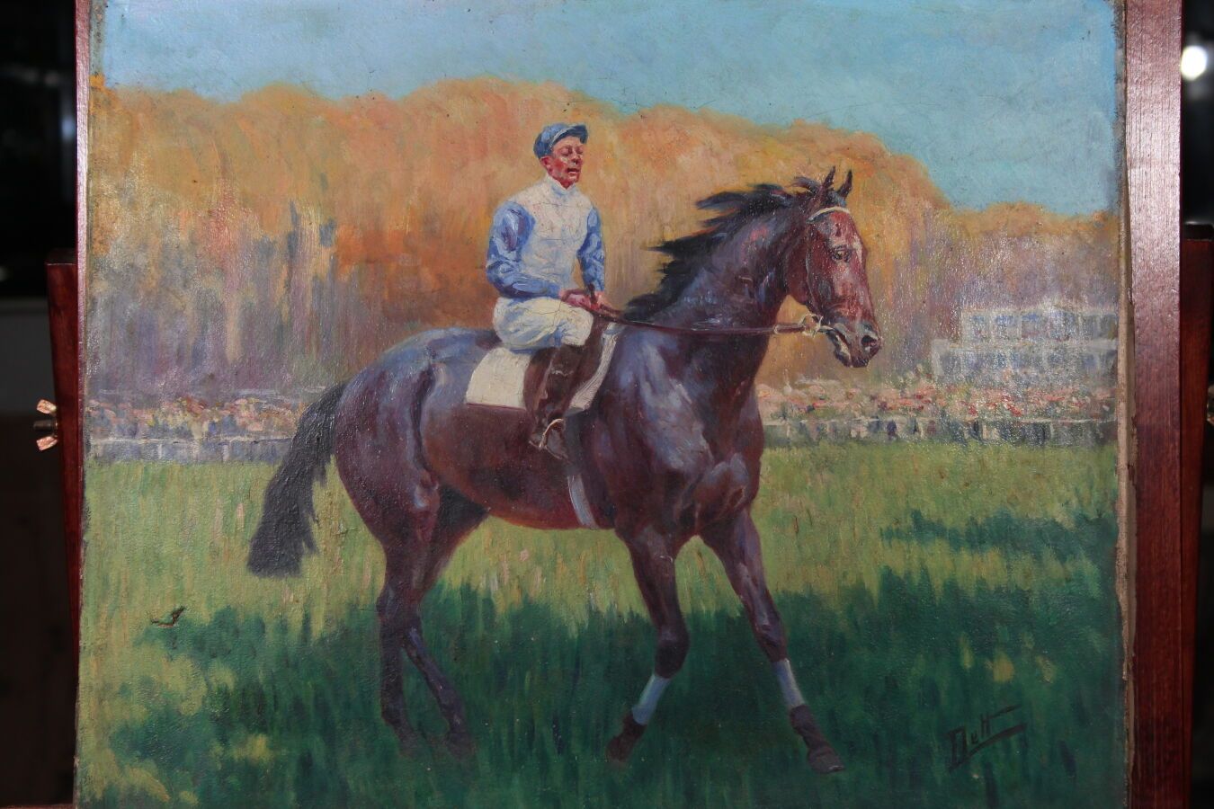 Null Odette DURAND (1885-1972) known as DETT

"Horse race in Pau".

Oil on canva&hellip;