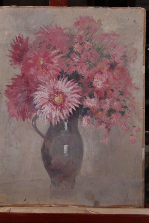 Null 奥德特-杜兰德（1885-1972），人称DETT

"一束大红花

纸上水粉画，裱在纸板上

62,5 x 47 cm