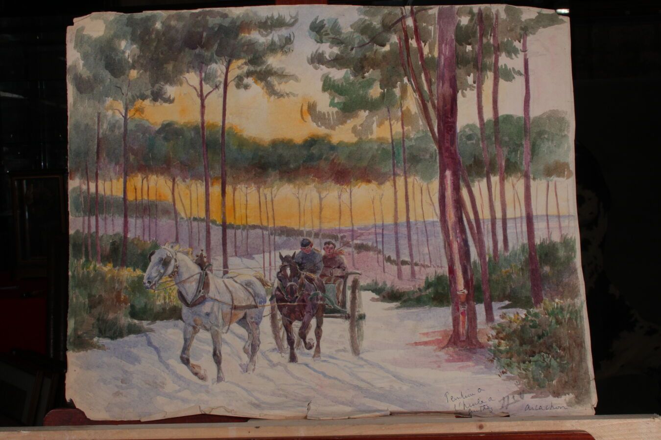 Null 奥德特-杜兰德（1885-1972），人称DETT

"阿卡雄，雪后的阿巴蒂尔"。

水彩画，右下方有签名。背面有标题

46 x 56,5 cm

&hellip;