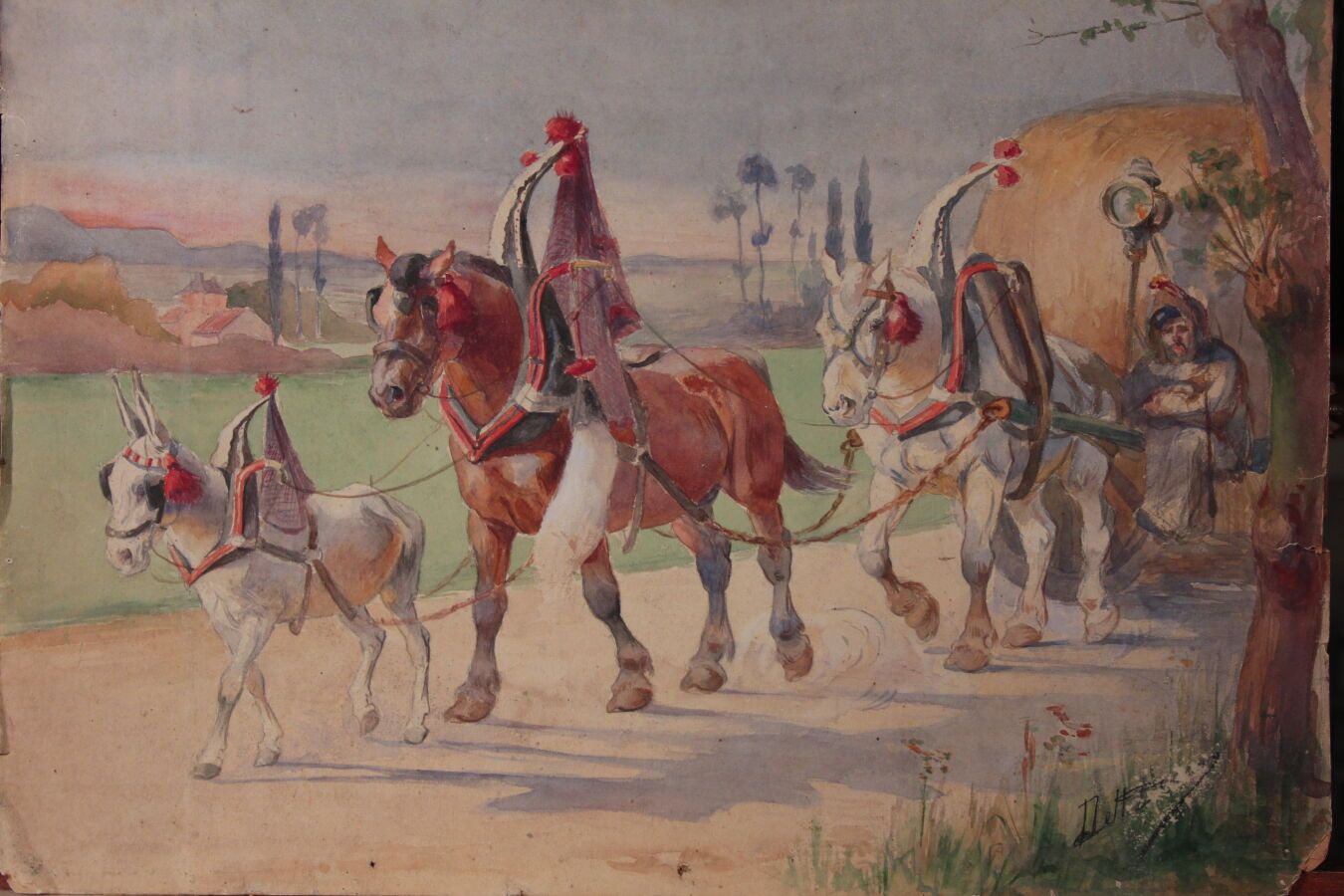 Null 奥德特-杜兰德（1885-1972），人称DETT

"对马匹的研究

一套7支水彩画

在40 x 54厘米和27 x 21厘米之间

(事故和缺失&hellip;