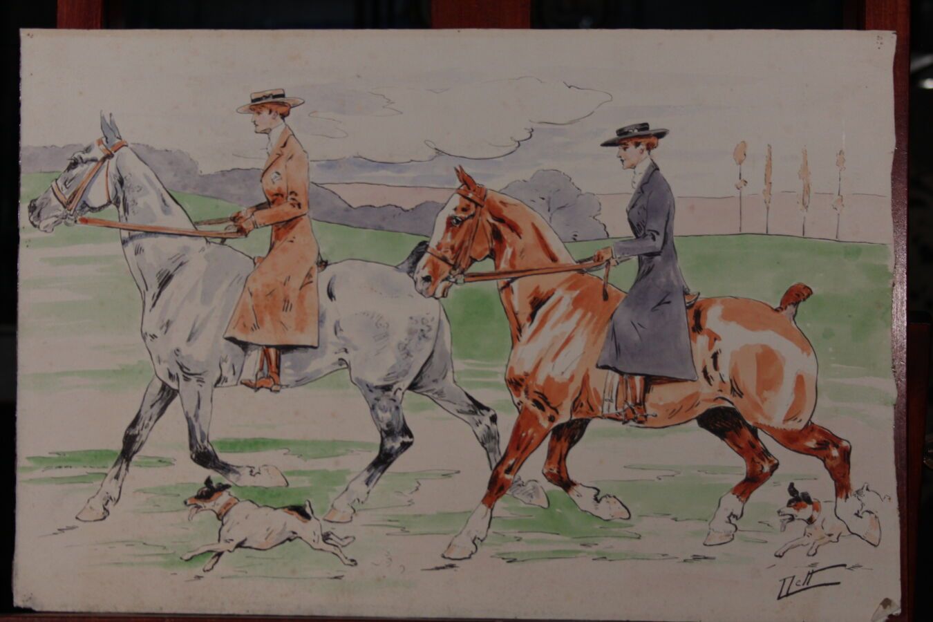 Null Odette DURAND (1885-1972) dite DETT

"Deux élégantes à cheval"

Aquarelle s&hellip;