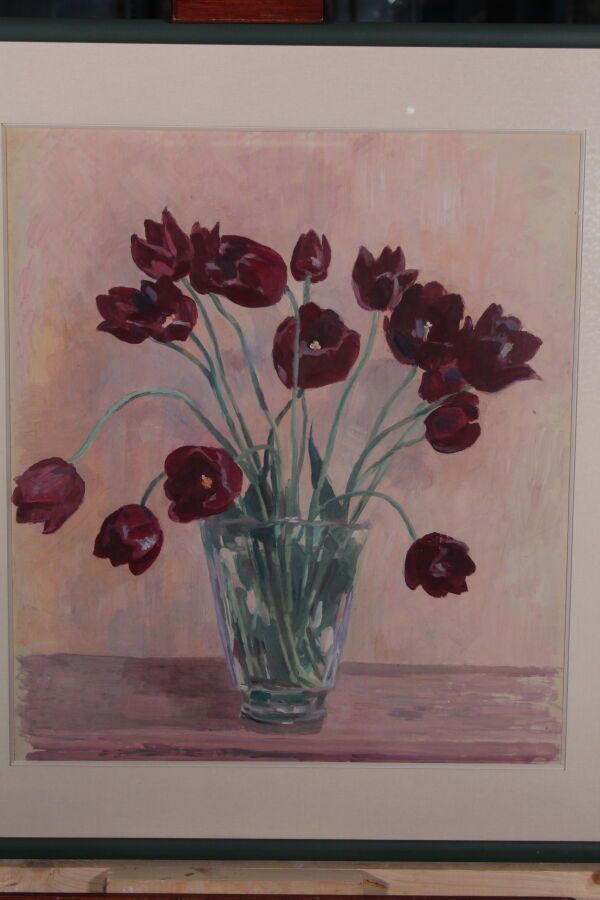 Null Odette DURAND (1885-1972) dite DETT

"Bouquet de tulipes"

Gouache sur papi&hellip;