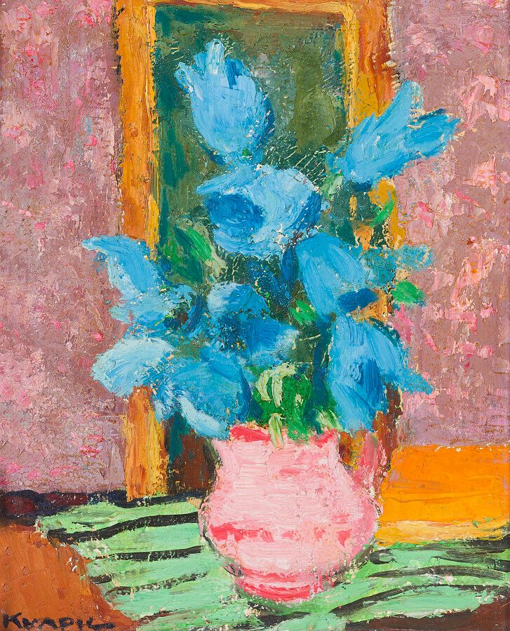 Null 查尔斯-克瓦皮尔 (1884-1957)

"花束"。

木板油画，左下方有签名，背面有日期 "1953"。

27 x 22 cm