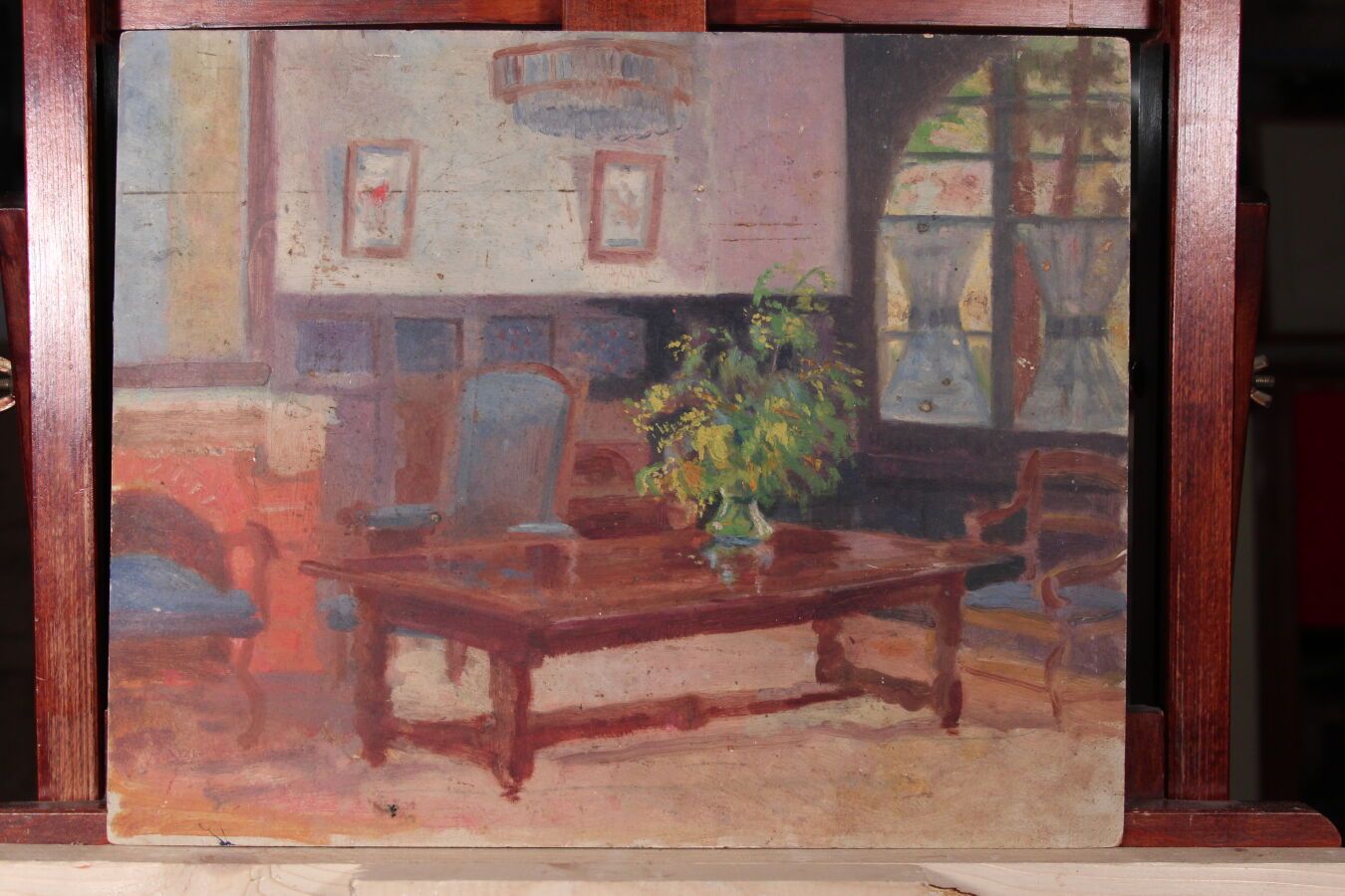 Null 奥德特-杜兰德（1885-1972），人称DETT

"内部视图

纸板上的油彩

41 x 33厘米

2个纸板油画 "花束"、1个油画板 "马 "&hellip;