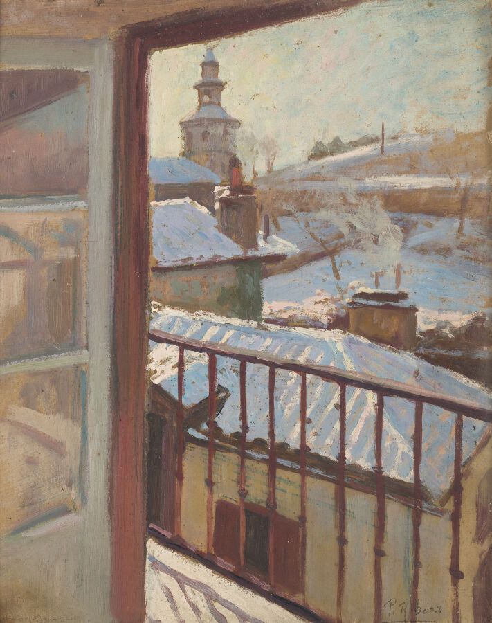 Null 佩里科-里贝拉(1867-1949)

雪中的锡伯尔

木板上的油画，右下角有签名。

41 x 33厘米。

在一个现代的木质框架中。