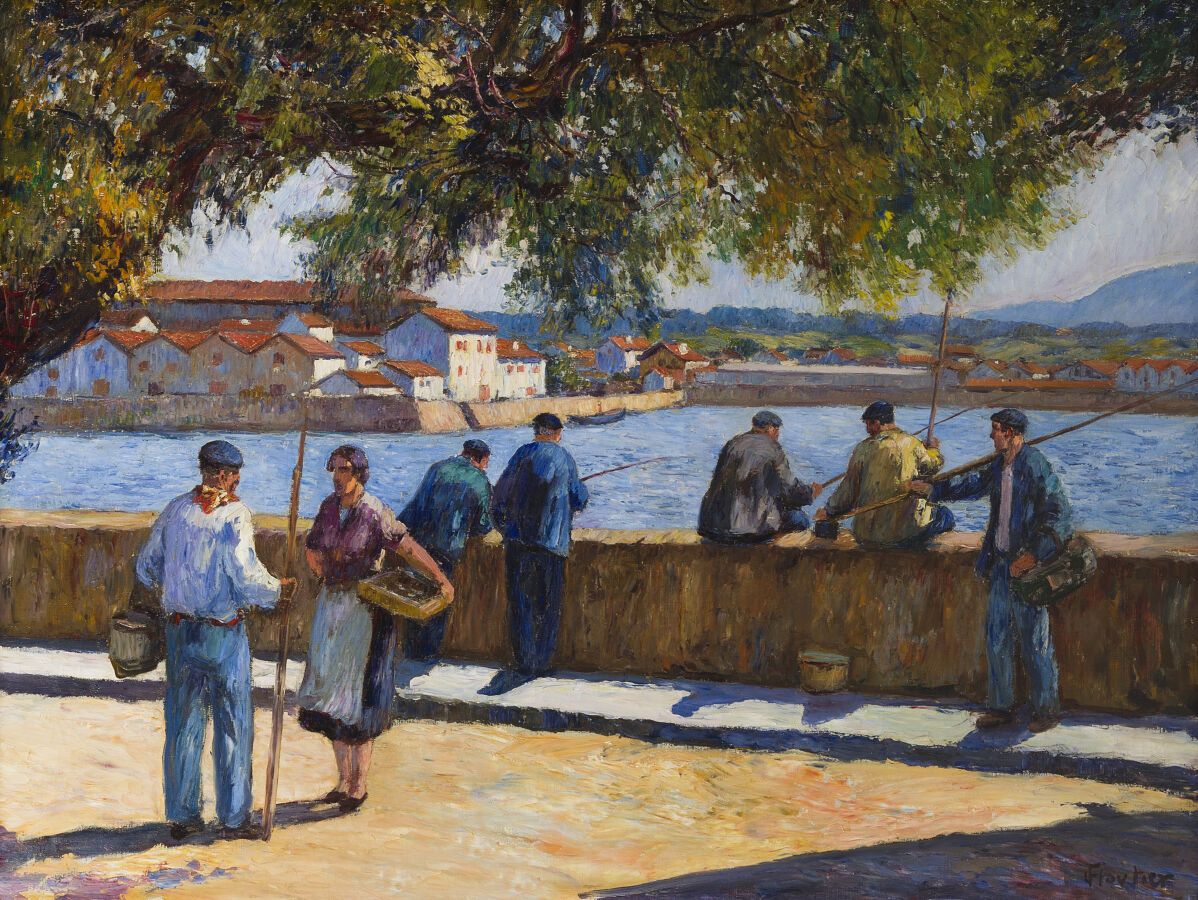 Null 路易斯-弗鲁提尔 (1882-1936)

从英凡特码头看圣让-德-卢斯港

布面油画，右下方有签名。

73 x 100厘米。

在一个巴斯克风格的&hellip;