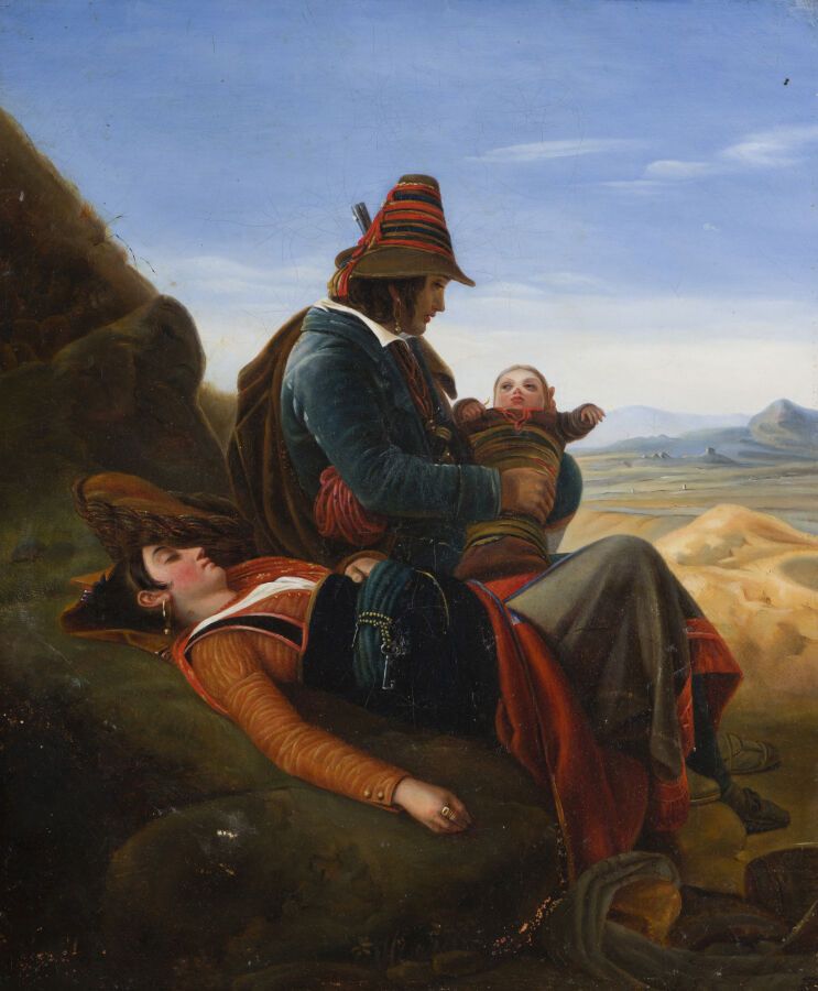 Null 利奥波德-罗伯特圈(1794-1835)

那不勒斯匪徒的家庭

布面油画（画布由Vallée和Bourniche提供）

46 x 38 cm

(&hellip;