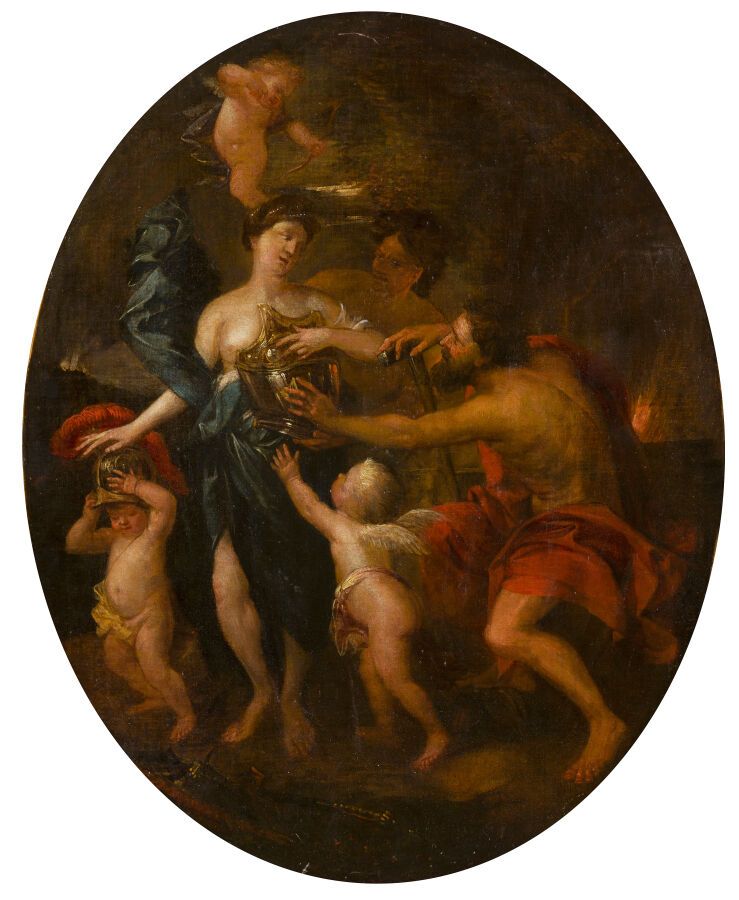 Null Französische Schule um 1690

Venus erhält von Vulkan Waffen für Aeneas.

Öl&hellip;