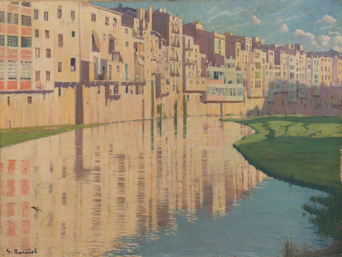 Null 圣地亚哥-鲁西诺尔 (1861-1931)

赫罗纳的景色

布面油画，左下方有签名。

78 x 104.5厘米。

(左下角有事故，右边界和中间缺&hellip;