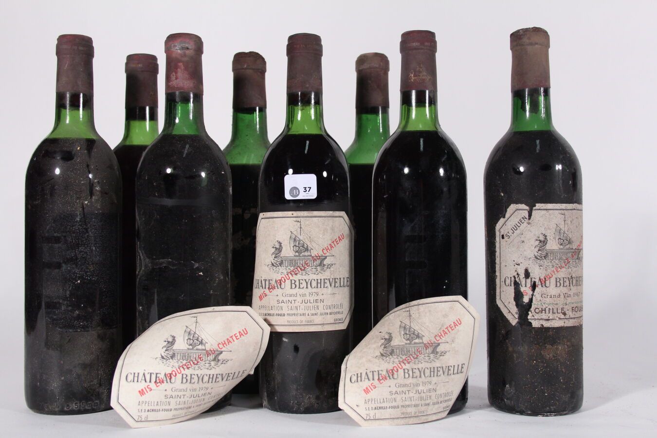 Null 1967年--Beychevelle酒庄
圣朱利安红葡萄酒 - 5瓶，2瓶来自1967年，3瓶无年份。
1979年--Beychevelle酒庄
圣朱&hellip;