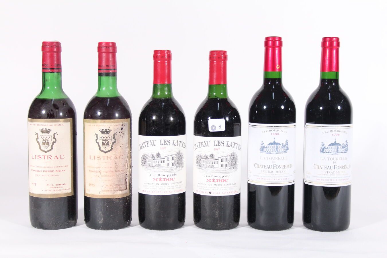 Null 1998年 - La Tourelle de Fonréaud酒庄
Listrac-Médoc红葡萄酒 - 2瓶 
1987 - 拉特酒庄
梅多克红葡&hellip;