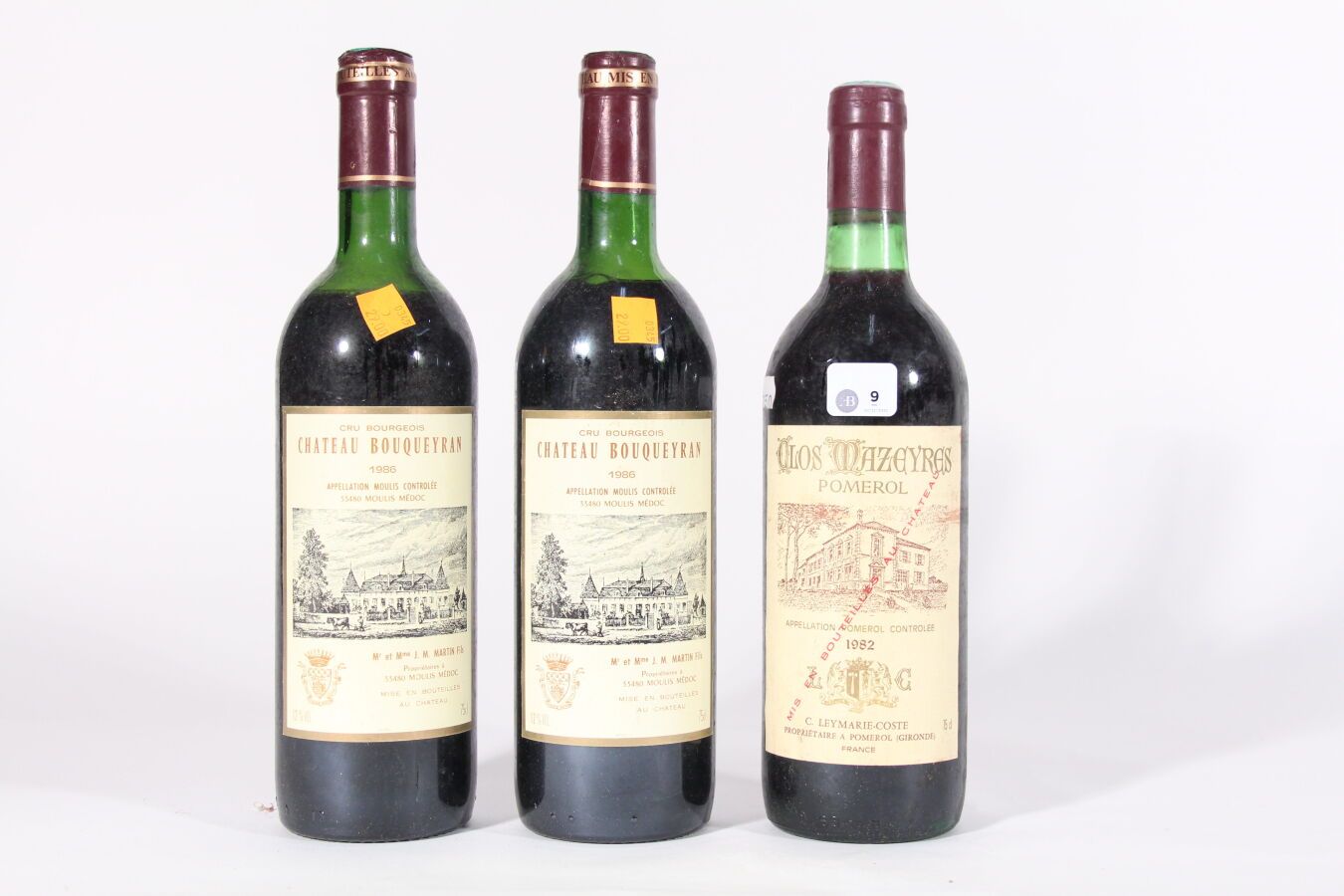 Null 1986 - Château Bouqueyran
Moulis en Médoc Red - 2 bottles 
1982 - Clos Maze&hellip;