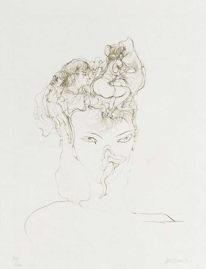 Null 汉斯-贝尔梅尔(1902-1975)
年轻的女孩与色情的脸
日本纸上的蚀刻画，用铅笔签名，编号为72/100。
尺寸：32 x 24厘米。36 x 2&hellip;
