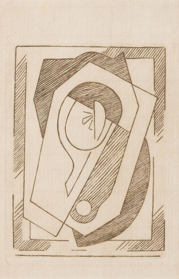 Null 阿尔伯特-格莱泽 (1881-1953)
无题
铺装纸上的双色雕版画，未署名。
13 x 20,5厘米。