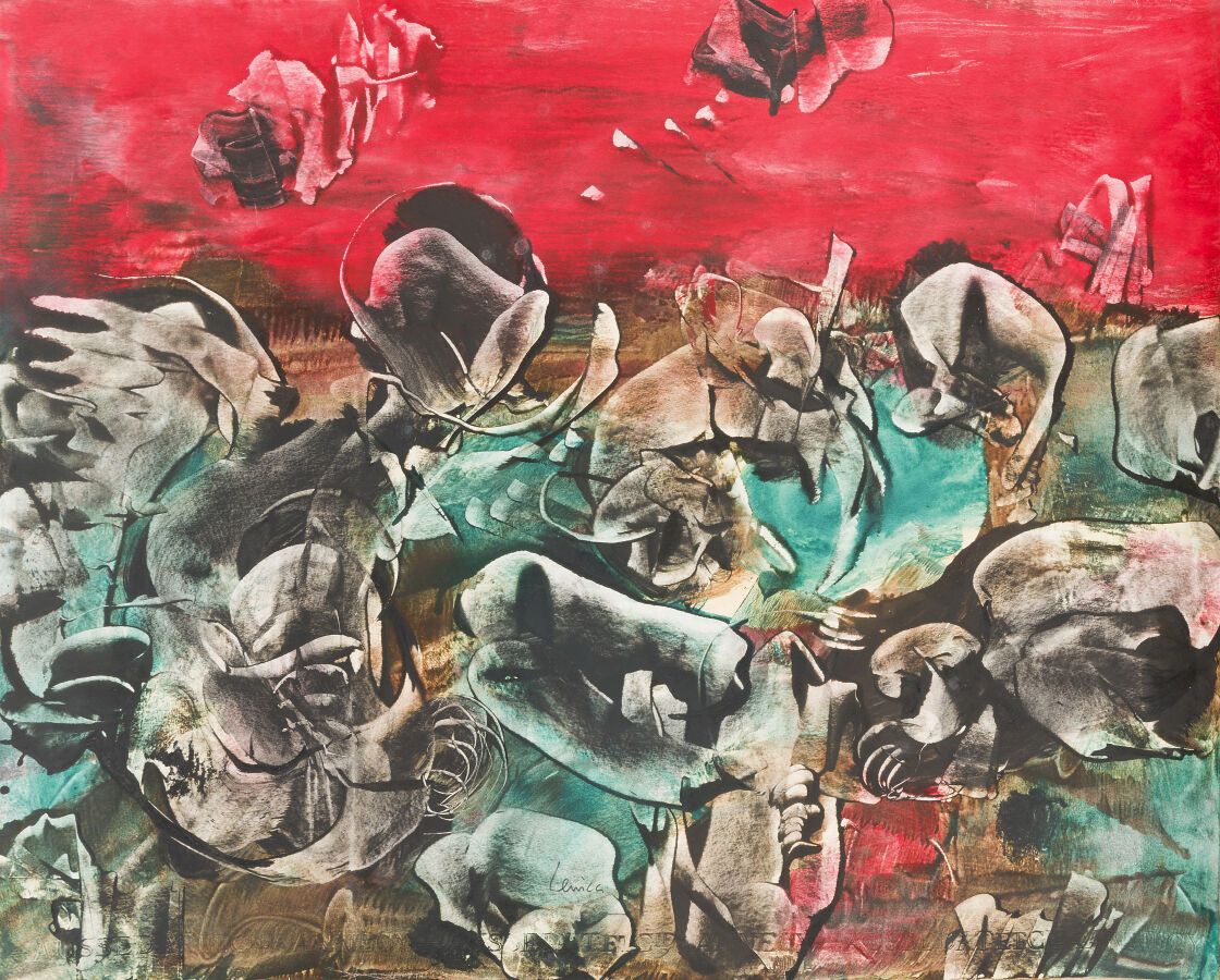 Null Alfred LENICA (1899-1977)
Untitled red and green, 1967
Mixed media on paper&hellip;