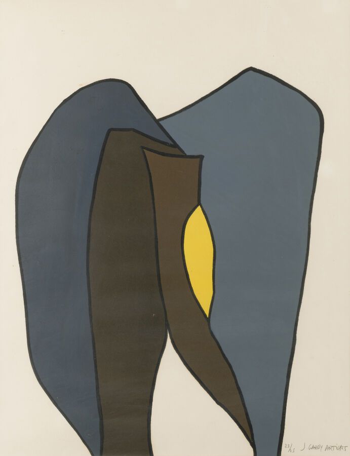 Null 琼-加迪-阿蒂加斯 (生于1938年)
摘要构成
彩色石版画，铅笔签名，编号为23/75。
63 x 50厘米。