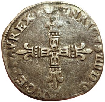 Null Henri IV. Quart d'écu de Béarn. 1603 Morlaas. 9,20grs. Gad.603 ( R ). TTB
