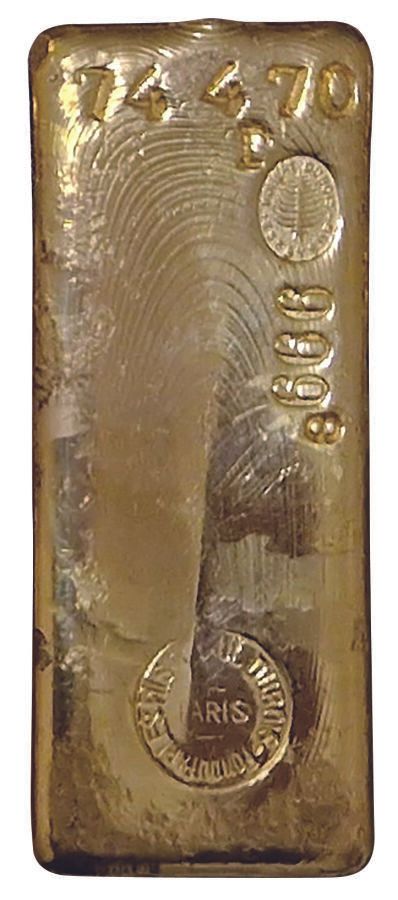 Null Gold ingot. 999,8grs. With its certificate n°74470.

For security reasons, &hellip;