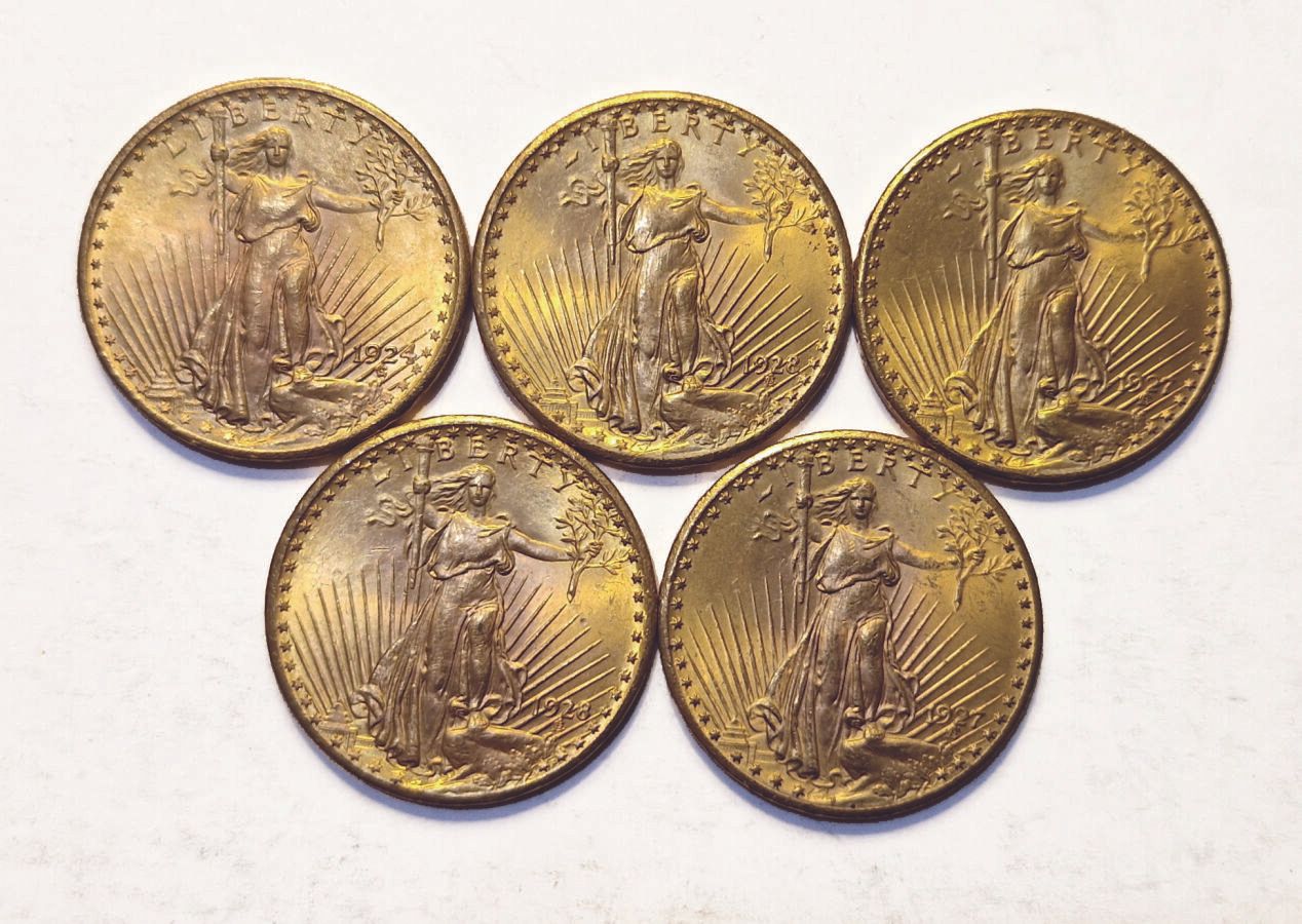 Null USA. 5 pieces of 20 Dollars Saint-Gaudens. Various dates. SUP

For security&hellip;