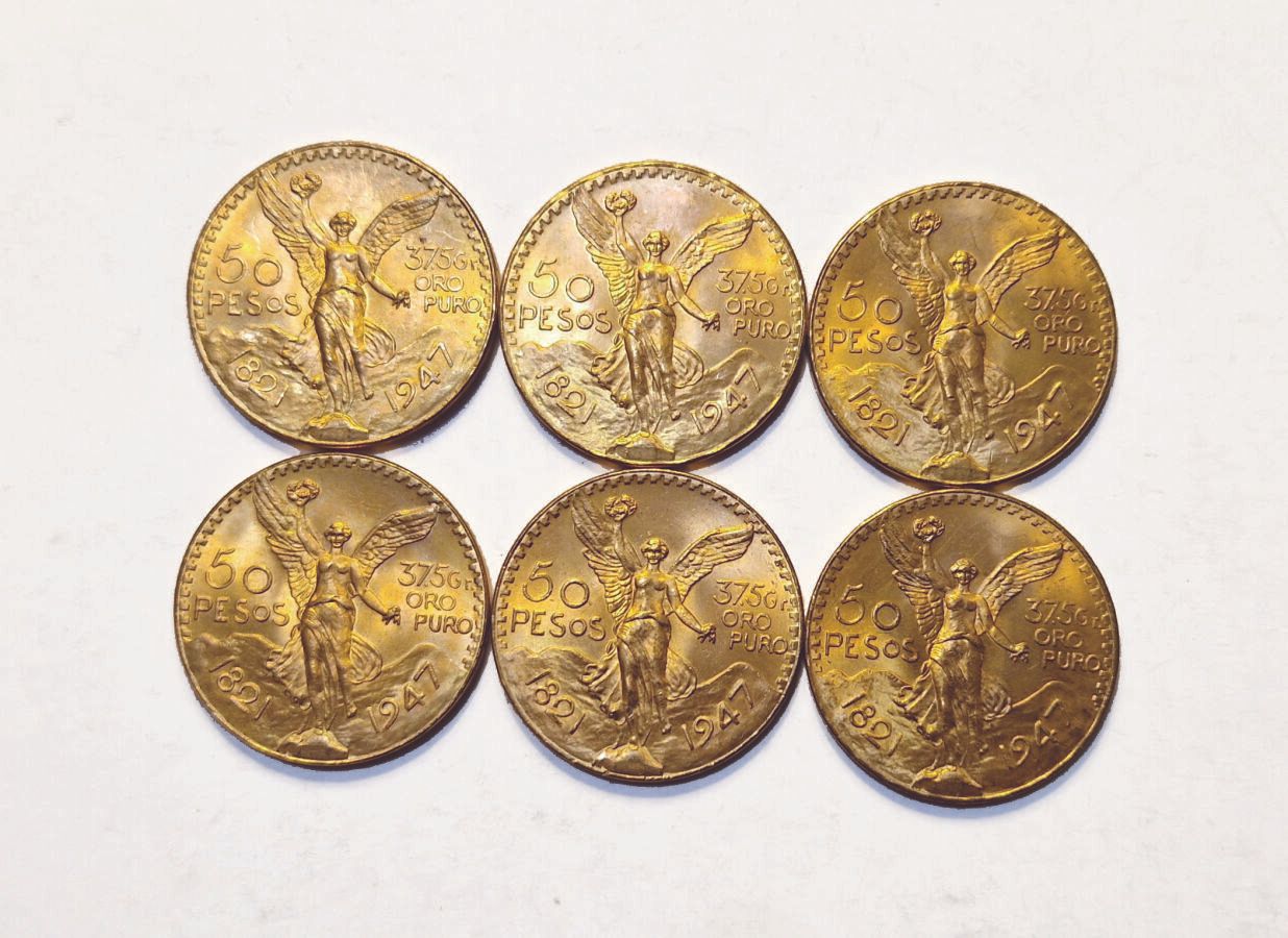 Null 墨西哥。1947年50比索的6件拍品。 SUP至SPL

出于安全考虑，金条和金币被保存在银行保险库中，并将在指定时间内出售。