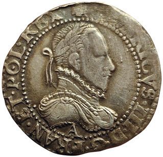 Null Henri III. Mezzo franco con colletto piatto. 1576 A. Parigi. 6,55gr. Gad.48&hellip;