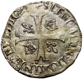 Null 查理九世，1560-1574年。Douzain aux 2 C. 1573 D.里昂。2.34grs.Gad.410（R2）。