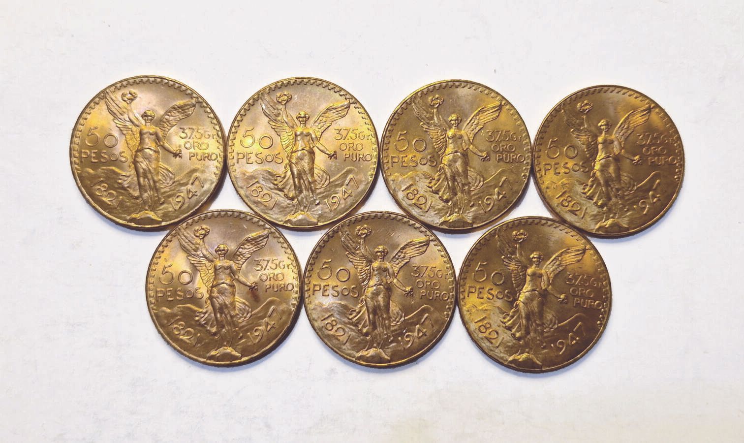 Null Mexiko. Lot von 7 Münzen zu 50 Pesos 1947. SUP bis SPL

Aus Sicherheitsgrün&hellip;
