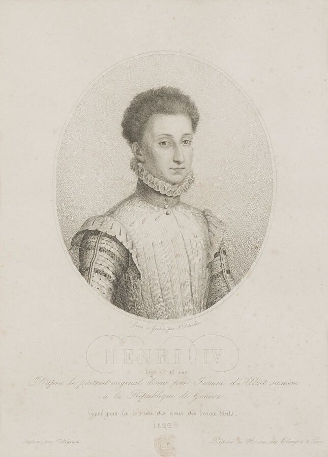 Null 亨利四世15岁时*。
根据其母亲让娜-阿尔布雷特（Jeanne d'Albret）向日内瓦共和国提供的原始画像。 
他的母亲让娜-阿尔布雷特送给日内瓦&hellip;