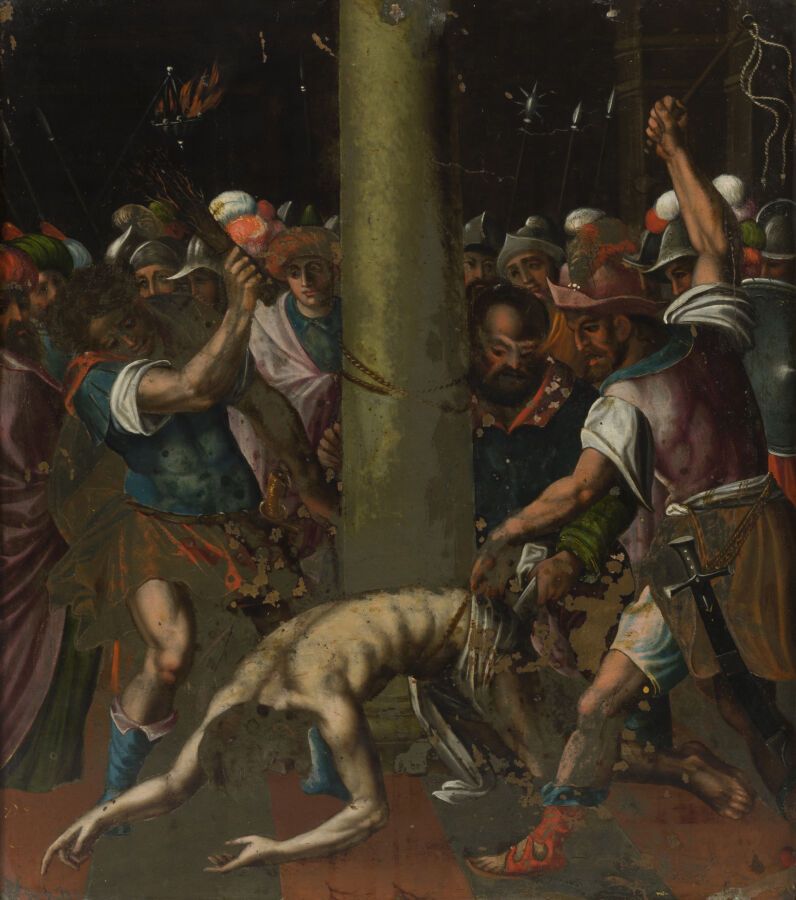 Null ÉCOLE ALLEMANDE DU XVIIe SIÈCLE*
Flagellation du Christ
Cuivre.
33 x 28 cm.&hellip;