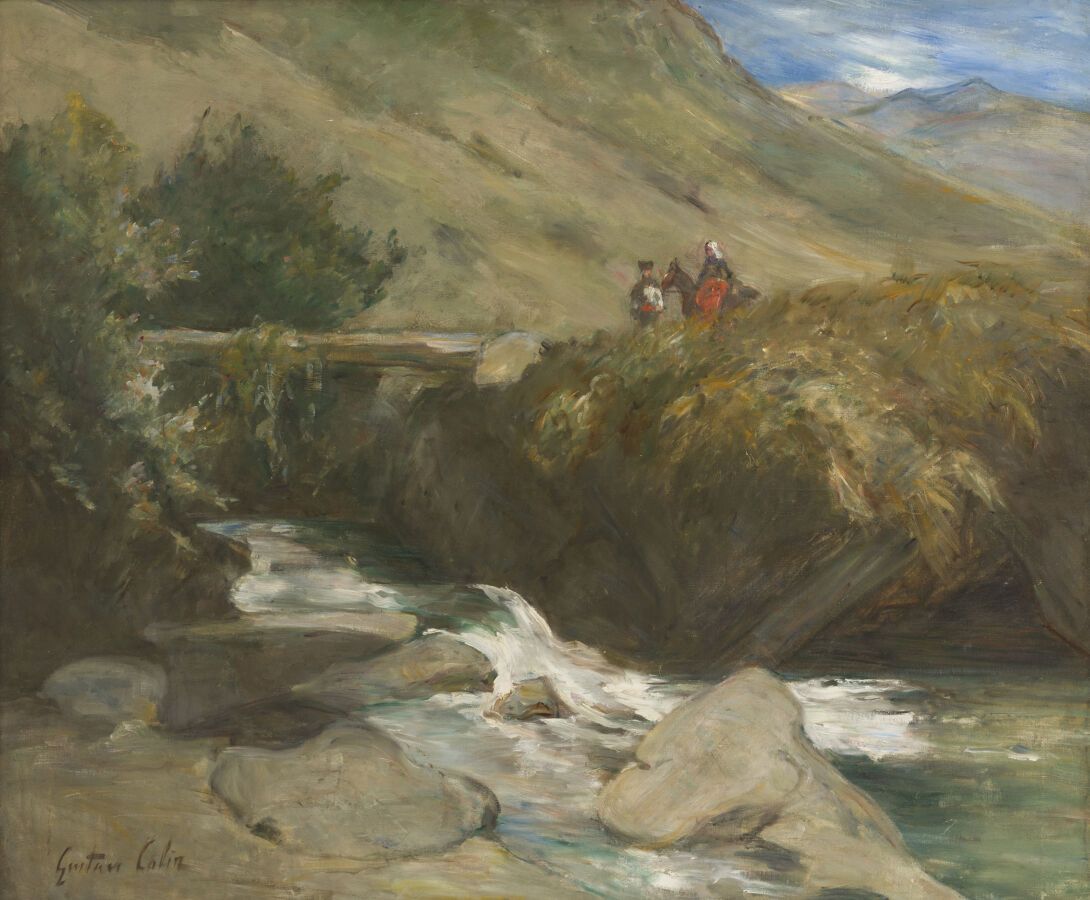 Null 古斯塔夫-亨利-科林(1828-1910)
桥
布面油画，左下方有签名。
81 x 100厘米。
(背面有零件)。