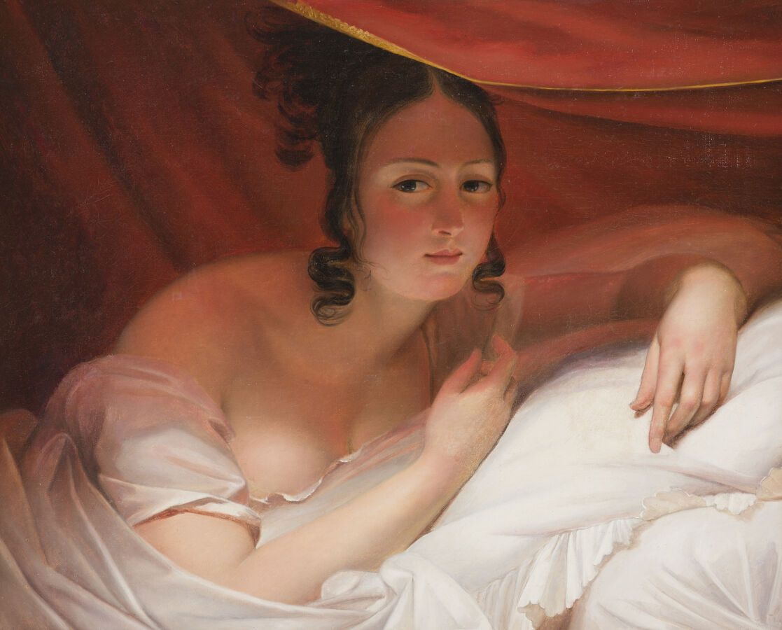 Null 归功于克劳德-玛丽-杜布菲（1790年，巴黎-1864年，拉塞勒-圣克卢）。
觉醒
布面油画。 
约1830年
原装在查理十世时期的鎏金框架内。
58&hellip;