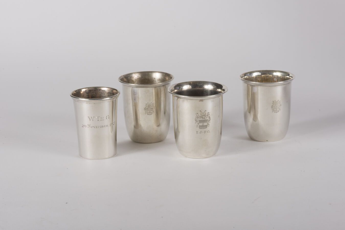Null Three silver kettledrums 833 thousandths, the hemmed top, the bodies engrav&hellip;