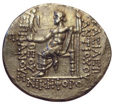 Null 塞琉西王国。安提阿哥斯四世-埃皮法尼斯。公元前 168-164 年。安提阿。安提阿。16,81格令。