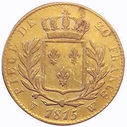 Null Louis XVIII. 20 Francs au buste habillé 1815 W. Lille. F.517/18. TTB