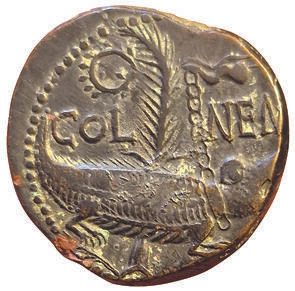 Null Nemausus. Augustus und Agrippa. Dupondius. Typ 4. 12,5grs. RIC 160. Einige &hellip;