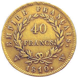 Null 1er Empire. 40 Francs 1810 W. Lille. F.541/5. 57478 ex. TTB