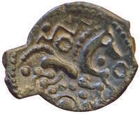 Null Aulerques Eburovices. I secolo a.C. Bronzo con cavallo. 2,79gr. DT.2460. TT&hellip;