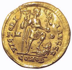 Null Rome. Honorius. 393-423. Solidus. R/ VICTORIA AVGGG. Milan. 4,38grs. RIC 13&hellip;