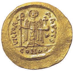 Null Byzanz. Mauritius Tiberius. Solidus. R/ VICTORIA AVGGS. Konstantinopel. 4,2&hellip;