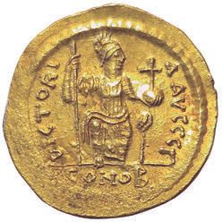 Null Byzance. Justin II. 565-578. Solidus. R/ VICTORIA AVGGGI. Constantinople. 4&hellip;