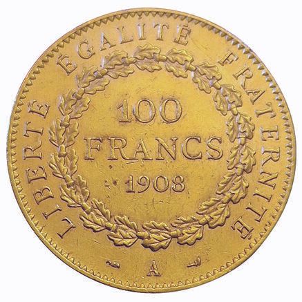 Null IIIe République.100 Francs Génie 1908 A. F.553/2. 23038 ex. TTB+