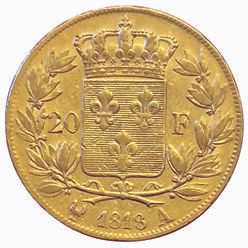 Null Luigi XVIII. 20 franchi 1818 A. F.519/10. TTB+