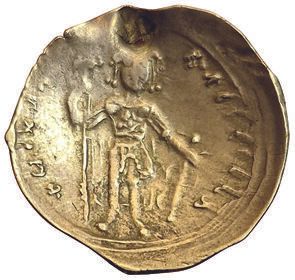 Null Michel VII Ducas. 1071-1078. Miliaresion scyphate. A/ La Vierge Marie nimbé&hellip;