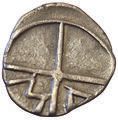 Null 马萨利亚公元前 121-82 年奥博勒斯河神莱西顿的少年头像。R/ 4根辐条的车轮。MA.0.55格令。MHM 18. TTB+