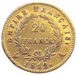 Null 1er Empire. 20 Francs 1812 A. F.516/22. TTB+