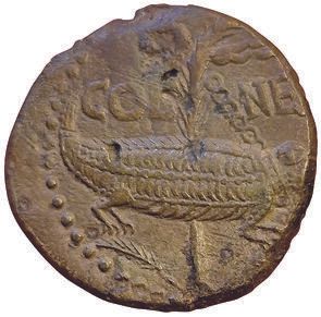 Null Nemausus. Augustus and Agrippa. Dupondius. Type 3. 12,7grs. RIC 158. TTB
