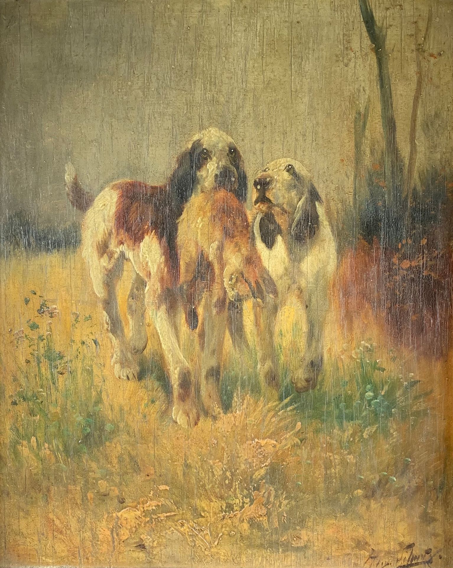 Null Henry SCHOUTEN (1864-1927)

Chiens au rapport.

Huile sur panneau signé en &hellip;