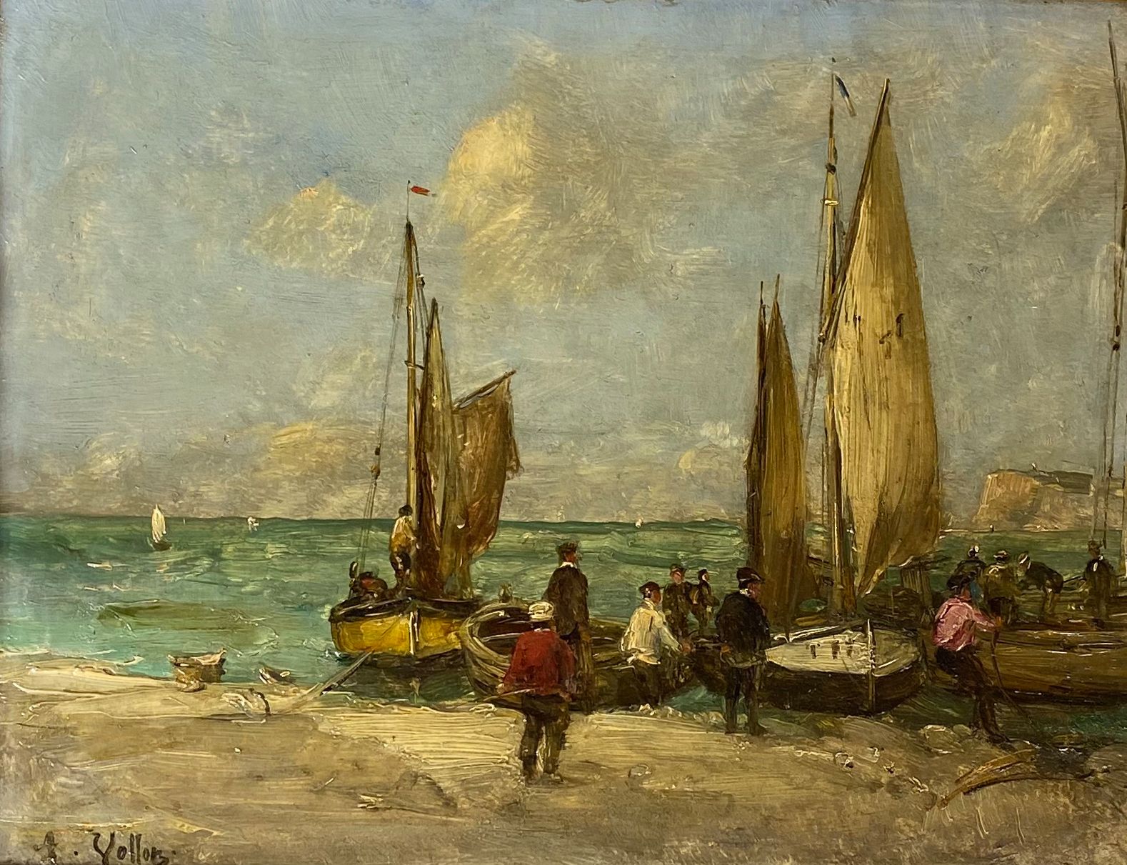 Null Antoine VOLLON (1833-1900)

Voiliers sur la plage.

Huile sur panneau signé&hellip;