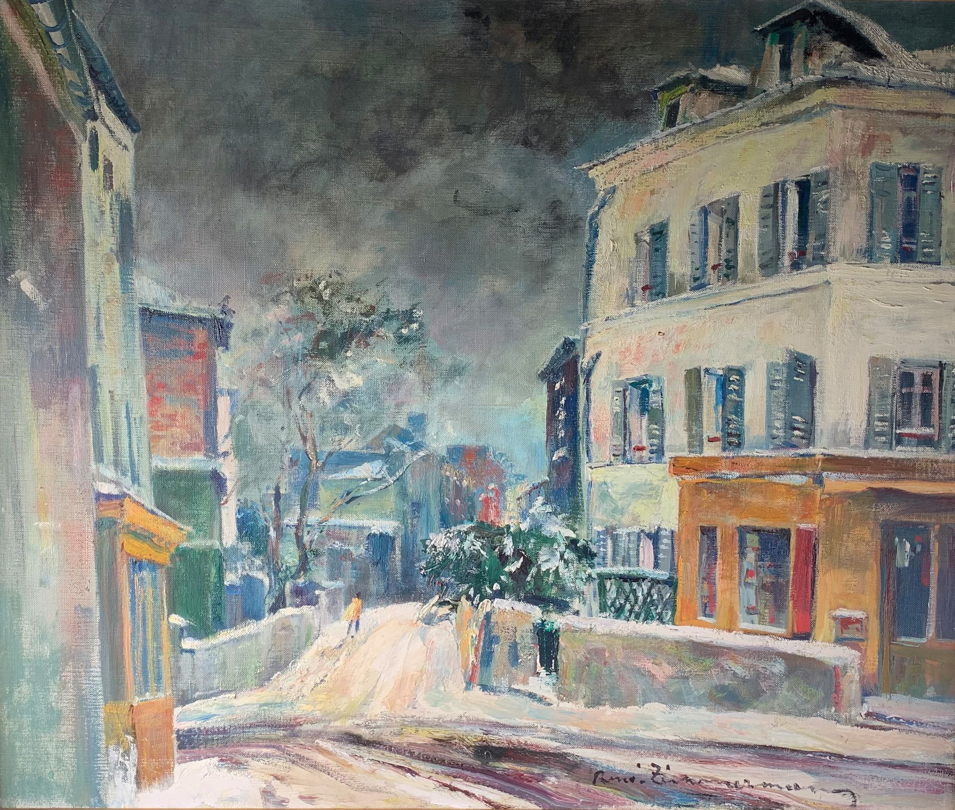 Null René ZIMMERMANN (1904-1991)

"Neige, rue Norvins" à Paris.

Huile sur toile&hellip;